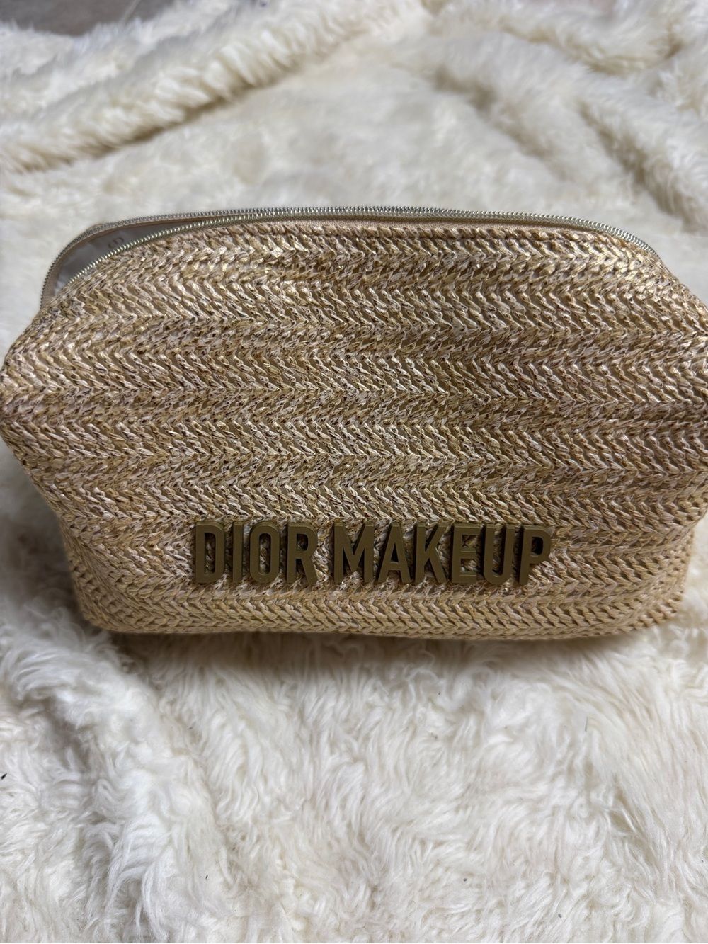 Dior Makeup Gold Braided Cosmetic Pouch